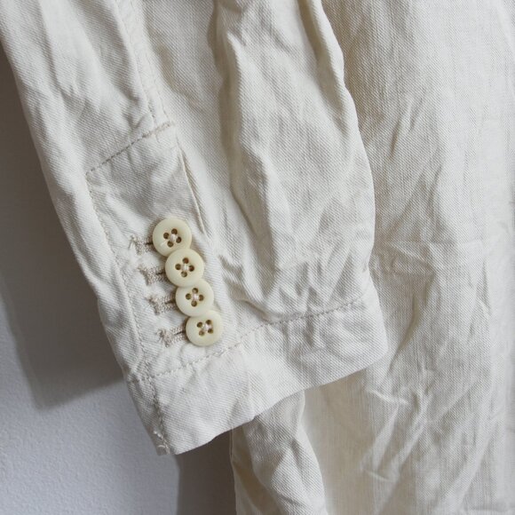 Flint and Tinder 365 Cotton Linen Blazer Jacket Natural Size Medium - Picture 12 of 16